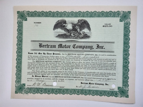 Certificato stock bond bertram - bond,
