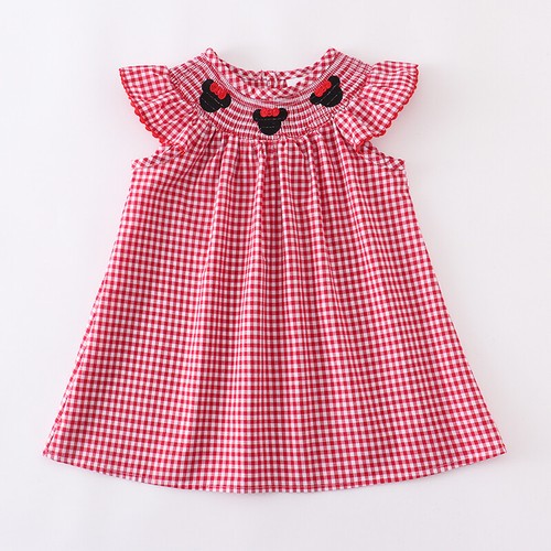 Abito quadri gingham rosso - a,