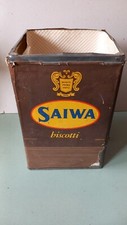 Scatola di latta bidone  pubblicitaria - Saiwa biscotti Genova SENZA COPERCHIO
