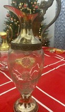 RARA ANTICA BOTTIGLIA IN CRISTALLO E ARGENTO ANNI 60 DISTILLERIE BUTON