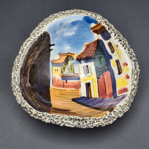 Italian lava dish painted - italian,