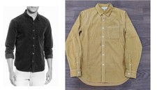 Camicia uomo slim in velluto a