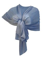 Elegante SCIARPA Seta Scialle Foulard,Donna Coprispalle Stola Cerimonia Blu Jean