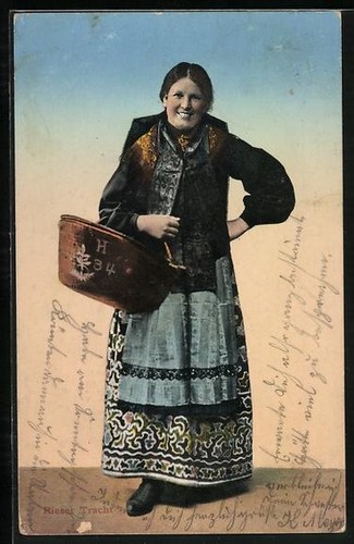 Cartolina ragazze costume - cartolina, in