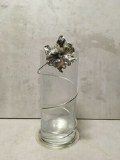 Portafiori Cristallo inserto Argento Floreale avvolto diam.8*20 Marcello Giorgio