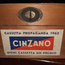 Cassa Legno CINZANO 1962 Propaganda X 6 Bottiglie Chiusura Speciale VUOTA 60x36