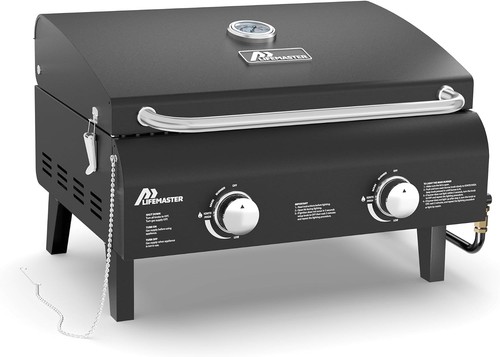 Black portable gas grill - gas,