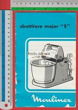 MOULINEX SBATTITORE MAJOR "S" (LIBRETTO USO E MANUTENZIONE - NO SBATTITORE)