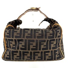 FENDI Zucca Vanity Bag Borsa a Mano Taglia Grande Pochette Tela Epi Autentica F05-0206