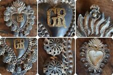 EX VOTO cuore❤sacro ARGENTO filigrana VINTAGE Grazia Ricevuta ORIGINALE angelo 