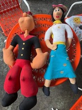 Pupazzi pannolenci braccio di ferro e Olivia coppia XXL epoca collezione.