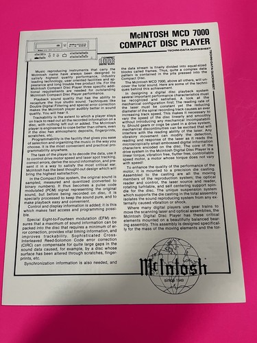 Brochure mcintosh mcd7000 - brochure,