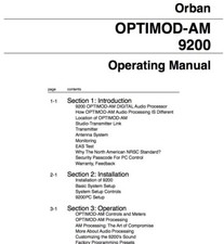 PROCESSORE AUDIO DIGITALE ORBAN OPTIMOD AM 9200 MANUALE OPERATIVO su CD-ROM