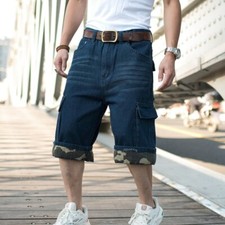 Uomo Larghi Pantaloncini Jeans