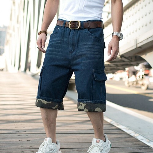 Pantaloncini jeans uomo larghi
