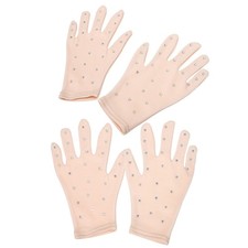  2 paia di guanti da pattinaggio artistico da donna, per bambine, piccole, per