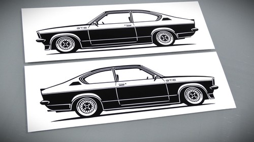 Adesivo opel kadett - kadett, coupe