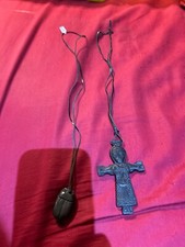 Collana scarabei egiziani vintage scarabeo e collana croce Cristo vestita irlandese