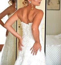 Abito da sposa a Sirena con Ricami In pizzo Più Scarpe più velo