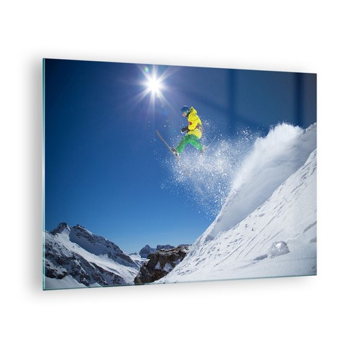 Quadro vetro 70x50cm sci - su,