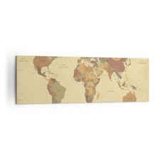 Quadro su Tela 160x50cm mappa mondo paese Stampe Immagini Quadri Moderni Murale
