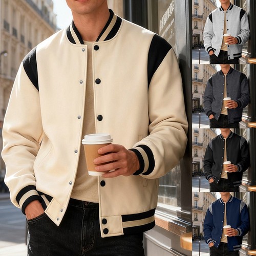 Baseball collar jacket - baseball, casual