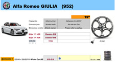 4 Ruote complete invernali 19" originali ALFA ROMEO GIULIA + Continental + TPMS