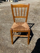 SEDIE RUSTICHE VINTAGE CON PAGLIA ANNI 80 2 PEZZI