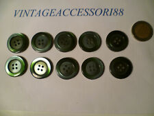 10 BOTTONI VINTAGE SET CAPPOTTO RESINA VERDE MADREPERLATO DIAMETRO 2,5 CM