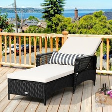 PE Rattan Armrest Chaise