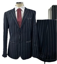 ABITO UOMO BLU SCURO GESSATO