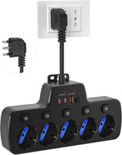 Presa Multipla Salvaspazio,Ciabatta Elettrica Multipresa Con Interruttori Indipe