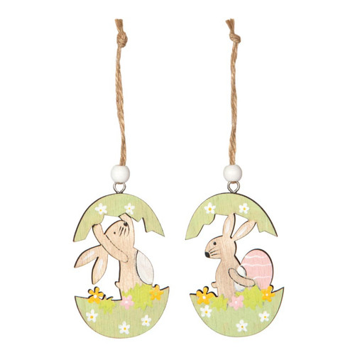 Addobbo coppia coniglietti con - addobbo,