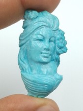 Ciondolo Cammeo in Turchese naturale Oro Giallo 18 Kt Turchese di ARIZONA USA