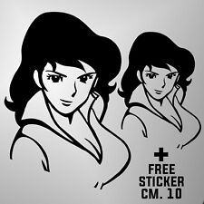 adesivo prespaziato LUPIN 3 III JIGEN GOEMON FUJIKO MARGOT +1 FREE STICKER cm.10