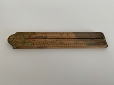 Antico strumento di misura lineare in legno - pieghevole (in pollici)