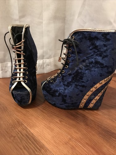 Stivaletti stringati sexy blu