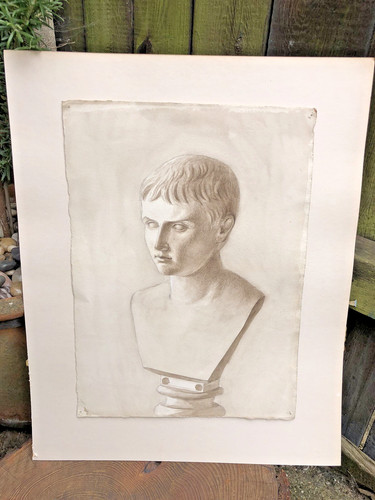 Antico quadro acquerello busto