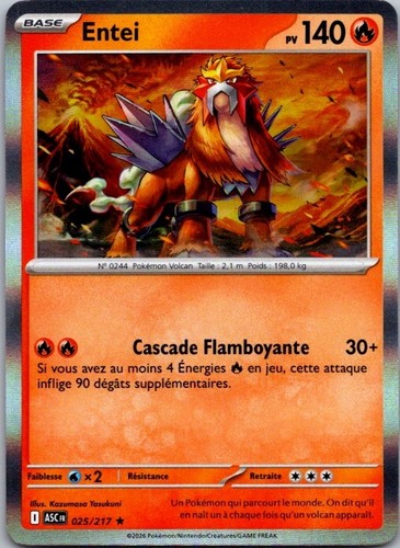 Carte pokémon entei - pokémon, 025/217