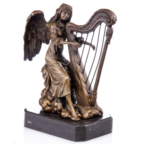 Scultura bronzo angelo con - bronzo,
