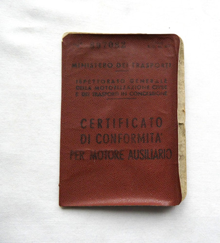 Libretto certificato motore - certificato,
