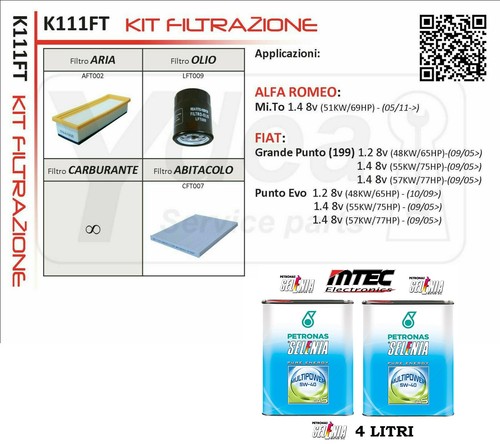 Kit tagliando filtri fiat - filtri,