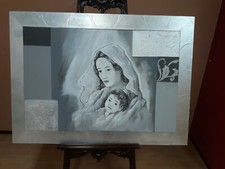 Capezzale Dipinto a mano su tela Contemporaneo Glamour Glitter Cornice Legno