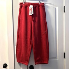 Joggers rosso gamba larga