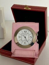 Cartier Sveglietta  PASHA da viaggio , acciaio e pelle rosa, condizioni perfette