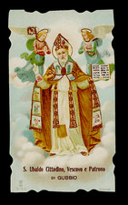 Santino CaniveT Holy Card  Image Pieuse Heiligenbild  S.UBALDO PATRONO DI GUBBIO
