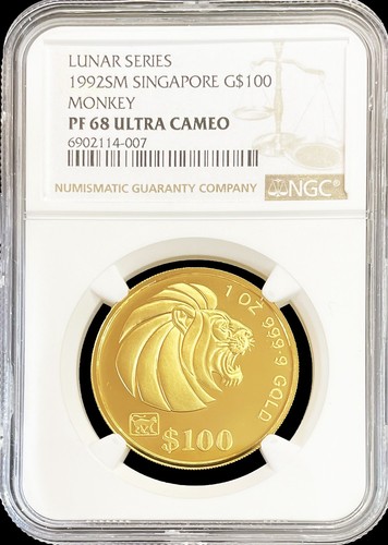 1992 oro singapore 100 - $,