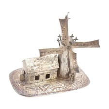925 Sterling Silver Vintage Decorative Piece Cottage Windmill Sculpture  TR4094