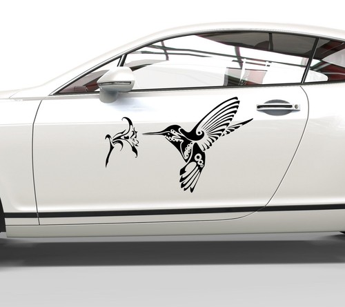 Adesivo auto colibrì con