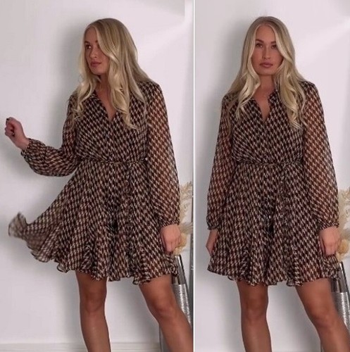 Zara marrone geo stampa oro - marrone,